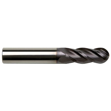 10.0mm Diameter X 10mm Shank 4-Flute Regular Length Ball Nose Typhoon Red Series Carbide End Mills